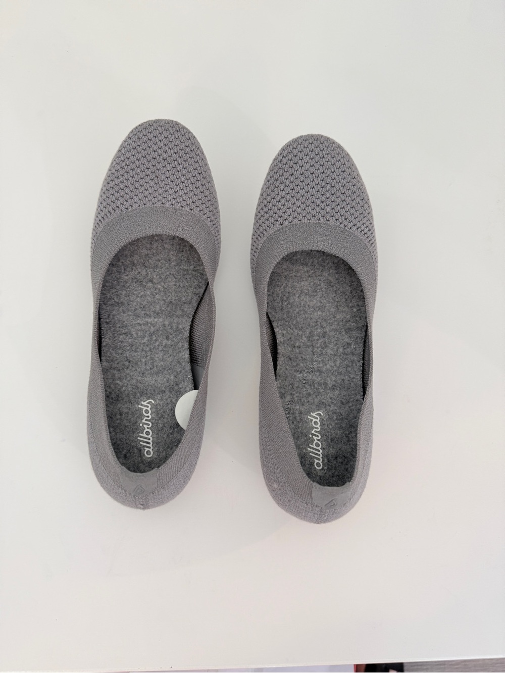 allbirds Women's Light Gray Knit Ballet Flats